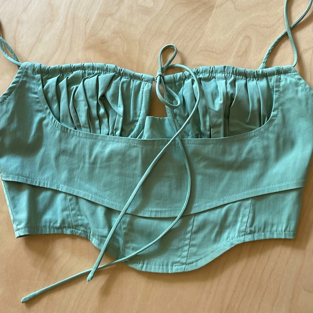 Safe green Corset top- US 2 - Picture 2 of 4
